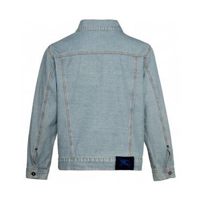 Burberry Printed Denim Jacket in Denim Blue